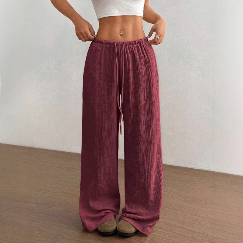 Casual solid-color trousers