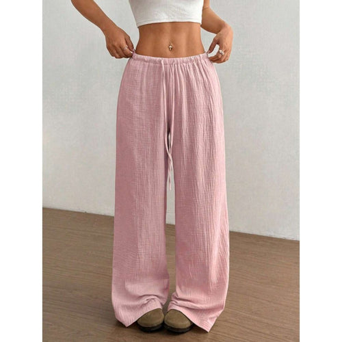 Casual solid-color trousers