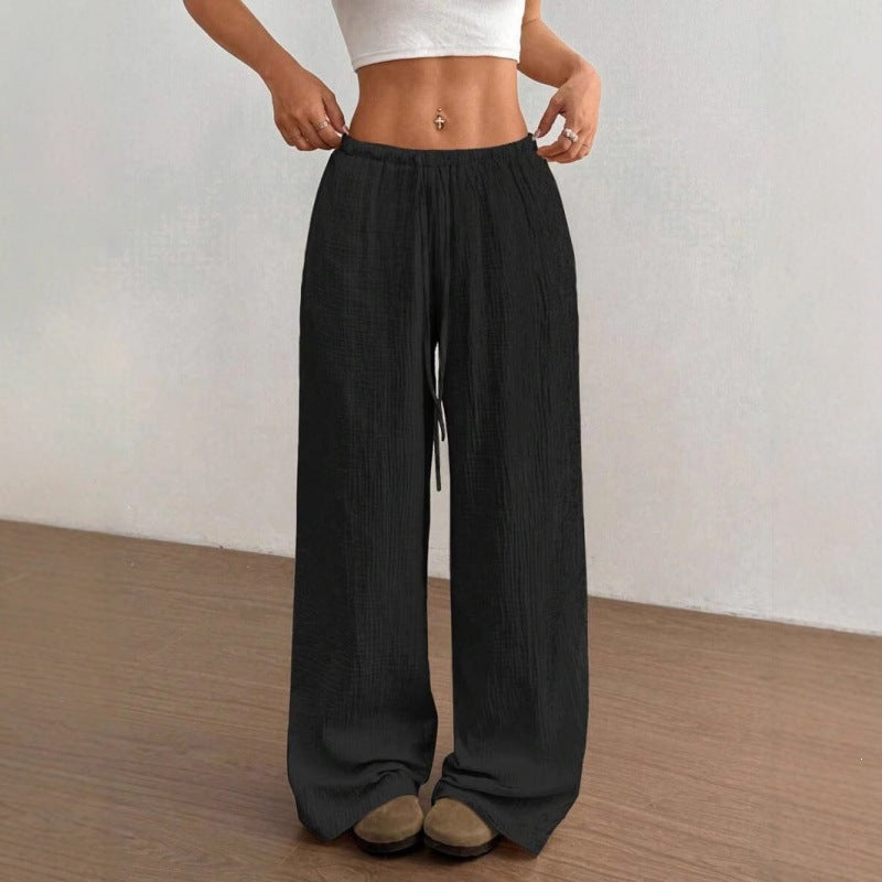 Casual solid-color trousers