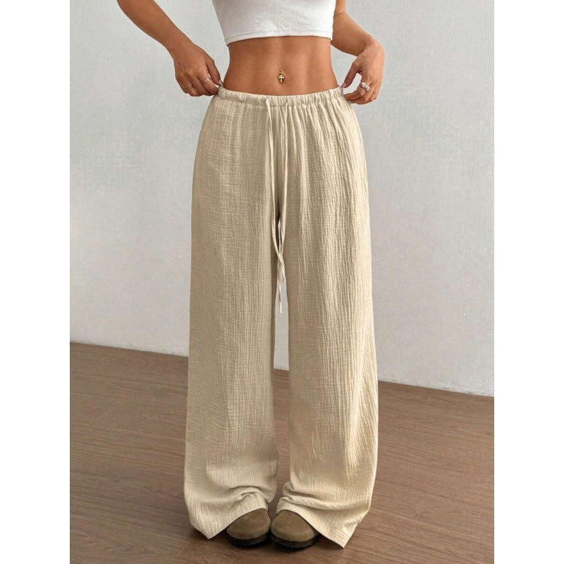 Casual solid-color trousers