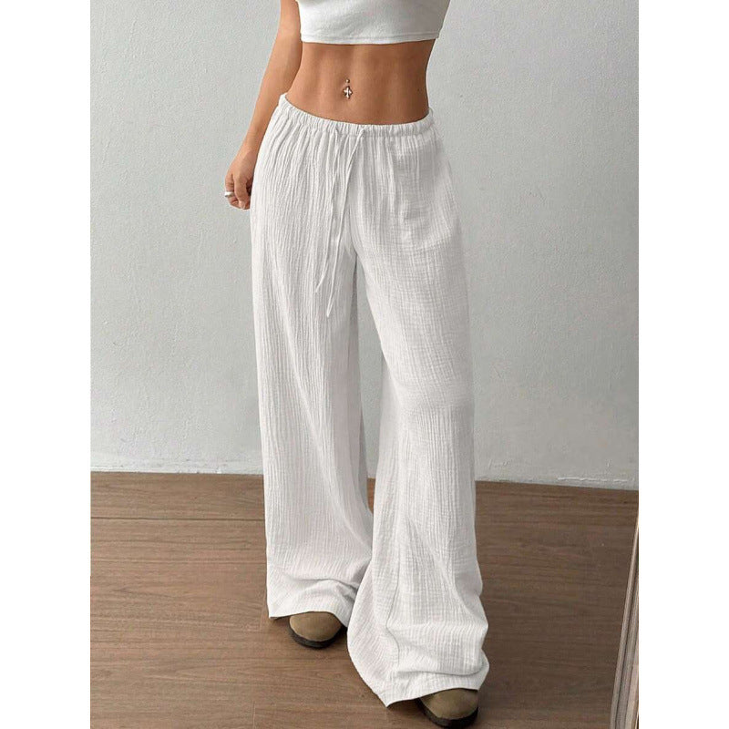 Casual solid-color trousers